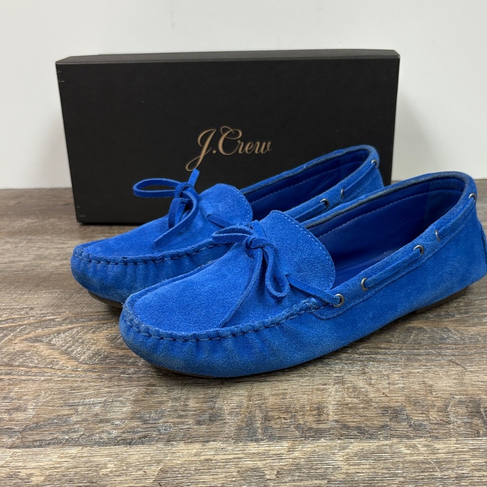 J. Crew Driving Loafer in Sapphire Blue Suede Size 8